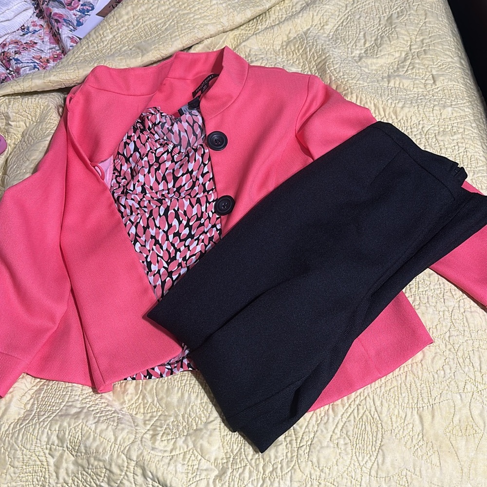 Perceptions Pink Blazer Elegant Structured Pantsu… - image 8